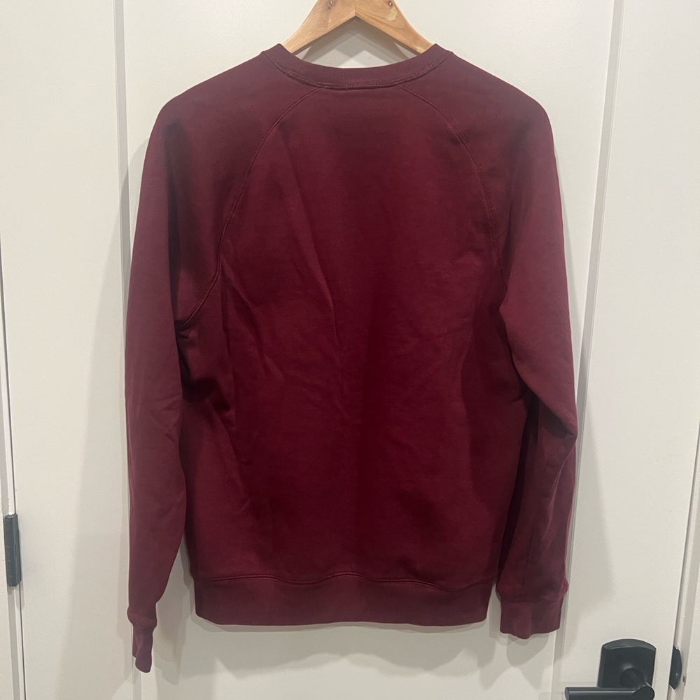 Lands' End Men's Deep Burgundy Crewneck Sweatshirt - Picture 3 of 3